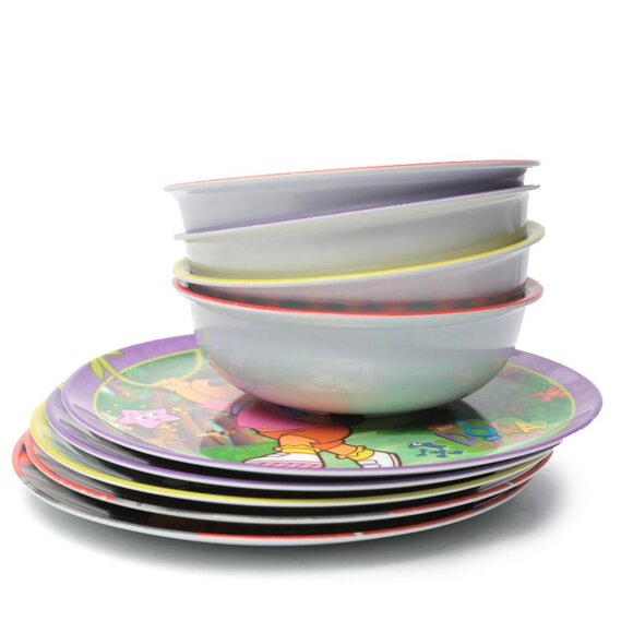 Vintage Dora Madagascar Sponge Bob Melamine Bowls Plates 2004/05 Cartoon Kids - Picture 2 of 14